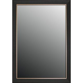 Etched Black Walnut Pattern Gold Trim Mirror (16x34)