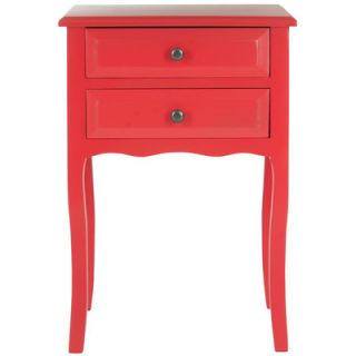 Safavieh Colin 2 Drawer Nightstand AMH6576 Finish Red
