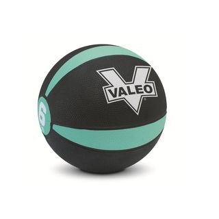 Valeo Medicine Ball (6 Pound) (Black/GreenWeight 6 poundsMaterials RubberRecommended Use Helps develop core strengthSturdy rubber construction with textured surface for superior grip Durability built to bounce off hard surface Improves coordination, ba