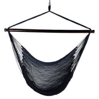 Outdoor Hanging Caribbean Rope Chair   Navy
