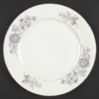 Epiag 5082 Salad Plate, Fine China Dinnerware   Gray & Pink Flowers On Rim