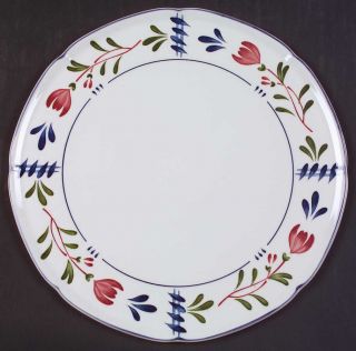 Nikko Avondale Cheese/Flat Cake Plate, Fine China Dinnerware   Provincial,Red/Bl