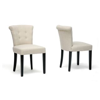 Baxton Studio Philippa Beige Linen Dining Chairs (set Of 2)