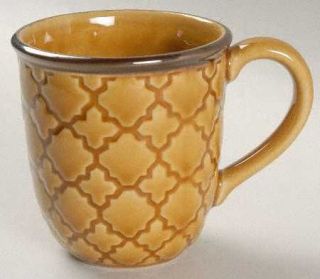 Artesia Gold Mug, Fine China Dinnerware   All Gold,Embossed Quilt Desig