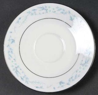 Noritake Carolyn Saucer, Fine China Dinnerware   Blue, Pink Flowers