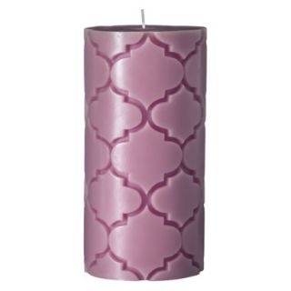 Target Exclusive Melt Light Pink 3x6 Carved Pillar Candle   TeaRose & Peony