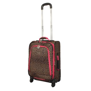 Rockland Pink Leopard 20 inch Expandable Carry on Spinner Upright (Pink leopard Weight 8.8 poundsSpacious main compartmentFront full size zipper secured pocketsInternal organizational mesh pocketErgonomic and comfortable padded top and side grip handlesP