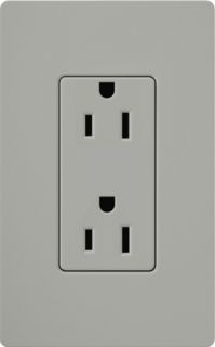 Lutron CAR15HGR Electrical Outlet, Claro Decorator Receptacle Gray (Clamshell Packaging)