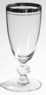 Tiffin Franciscan Jewel Juice Glass   Stem 17524, Platinum Trim & Verge
