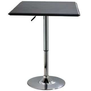 Amerihome Modern Matte Black Square Adjustable Table