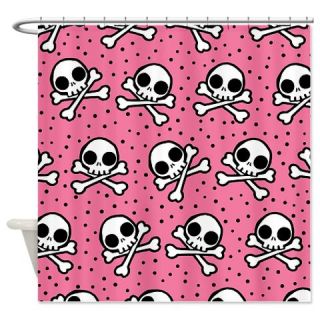  Cute Pink Skulls And Crossbones Shower Curtain  Use code FREECART at Checkout