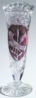 Hofbauer Byrdes Collection Ruby (The) Bud Vase   Pressed, Cut Bird, Ruby Accent