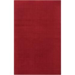 Hand crafted Red Solid Casual Vaga Wool Rug (76 X 96)