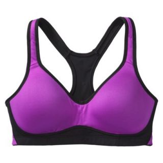 C9 by Champion Womens Medium Support Molded Cup Bra W/Mesh   Purple Reef S