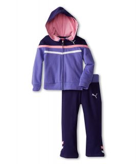 Puma Kids Color Block Hoodie w/ Contrast Taping Girls Sets (Purple)