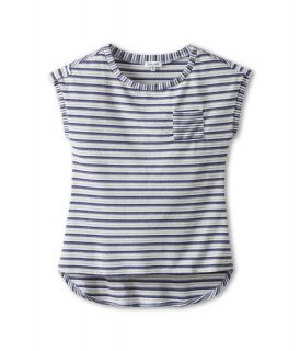 Splendid Littles Horizon Stripe Top Girls Short Sleeve Pullover (Blue)