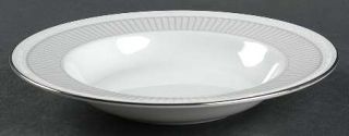 Noritake Sheridan Platinum Rim Soup Bowl, Fine China Dinnerware   White Scapes,C