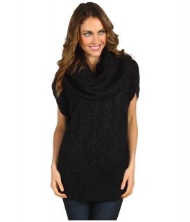 Anne Klein V Neck Pullover w/ Detached Collar Womens Sweater (Black)