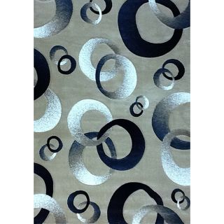 Generations Champagne Abstract Circle Rug (79 X 105)
