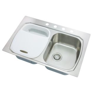 Oliveri 8634 Top Mount Four Hole Double Equal Basin Kitchen Sink Stainless Steel