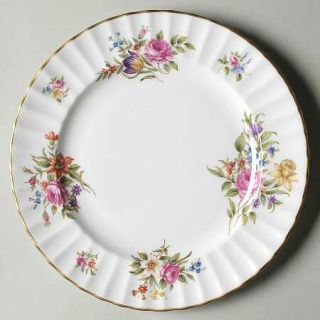 Royal Worcester Roanoke White Luncheon Plate, Fine China Dinnerware   Multicolor