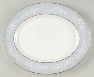 Royal Doulton Valleyfield 15 Oval Serving Platter, Fine China Dinnerware   Whit