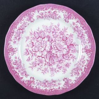 J & G Meakin Avondale Pink Dinner Plate, Fine China Dinnerware   Pink Scrolls&Fl