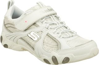 Girls Skechers Fireflies Glintzy Girl   White/Silver Casual Shoes