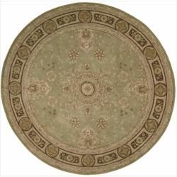 Nourison Hand tufted Heritage Hall Green Wool Rug (9 X 9) Round