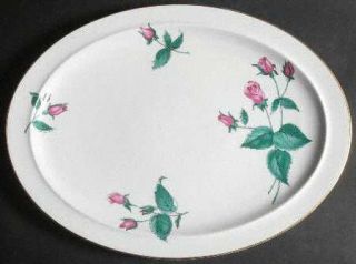 Easterling Radiance 16 Oval Serving Platter, Fine China Dinnerware   Pink Roses