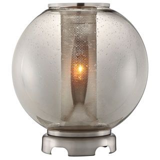 Ledston Glass And Brushed Metal Orb Table Lamp