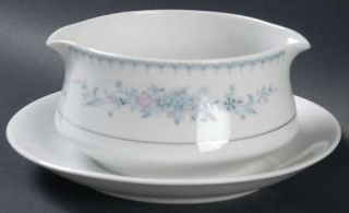 Sandalwood Harmony Gravy Boat with Attached Underplate, Fine China Dinnerware  