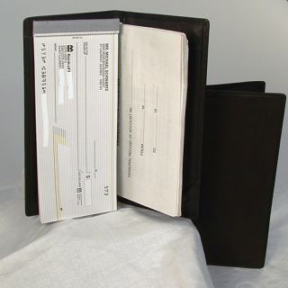 Bond Street Ltd Drum Dyed Soft Touch Leather Checkbook Cover   Black   820053BLK