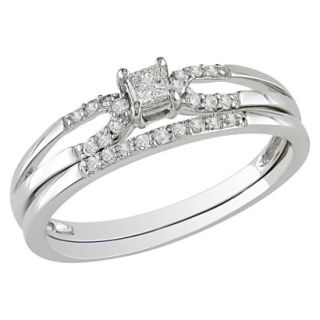 10K White Gold Diamond Bridal Set Silver 9.0