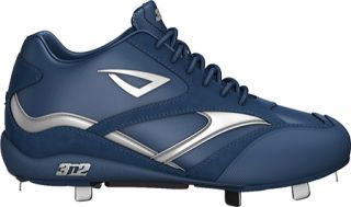 Mens 3N2 Showtime Mid   Navy Blue/Silver Baseball Cleats