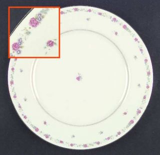 Mikasa Vassar Rose Dinner Plate, Fine China Dinnerware   Hardwick,Pink,Purple&Wh