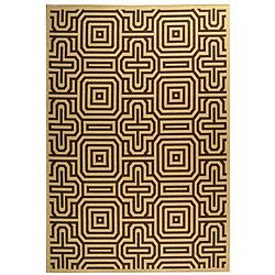 Indoor/ Outdoor Matrix Natural/ Brown Rug (53 X 77) (IvoryPattern GeometricMeasures 0.25 inch thickTip We recommend the use of a non skid pad to keep the rug in place on smooth surfaces.All rug sizes are approximate. Due to the difference of monitor col