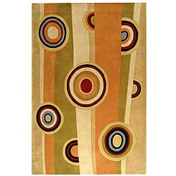 Handmade Rodeo Drive Zac Sage/ Red New Zealand Wool Rug (6 X 9) (MultiPattern GeometricMeasures 0.625 inch thickTip We recommend the use of a non skid pad to keep the rug in place on smooth surfaces.All rug sizes are approximate. Due to the difference o