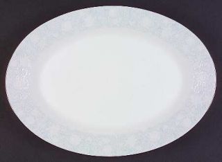 Noritake Ravel 12 Oval Serving Platter, Fine China Dinnerware   White Flowers W