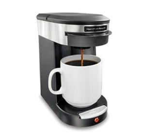 Hamilton Beach 1 Cup Pod Coffee Maker for 8 to 12 oz Mugs, Auto Shut Off, Front Load