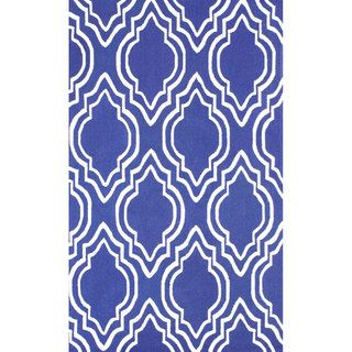 Nuloom Handmade Modern Trellis Blue Wool Rug (76 X 96) (IvoryPattern AbstractTip We recommend the use of a non skid pad to keep the rug in place on smooth surfaces.All rug sizes are approximate. Due to the difference of monitor colors, some rug colors m