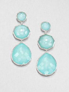 IPPOLITA Mother of Pearl, Clear Quartz and Sterling Silver Earrings   Aqua Silve