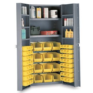 Relius Solutions Ultra Deep Door 2 Shelf Combination Bin Cabinet   36X24x72   Gray