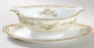 Noritake Loyalo Gravy Boat with Attached Underplate, Fine China Dinnerware   Yel