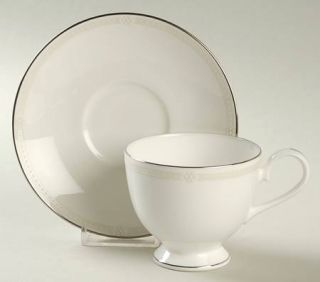 Nikko Pearl Harmony Footed Cup & Saucer Set, Fine China Dinnerware   White Dots&