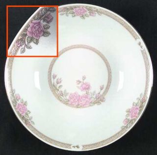 Tienshan Tie8 9 Round Vegetable Bowl, Fine China Dinnerware   Tan Scrolls, Pink