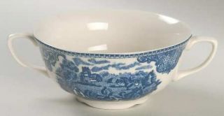 Johnson Brothers Old Britain Castles Blue (England 1883) Flat Cream Soup Bowl, F