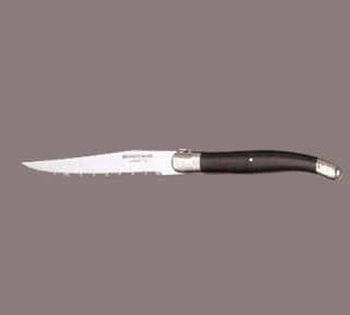 World Tableware 9.12 in Steak Knife w/ Plastic Handle & Pointed Tip, Black, Slim Euro Style