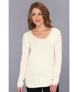 Calvin Klein Sweater w/ Shoulder Button Womens Sweater (Brown)