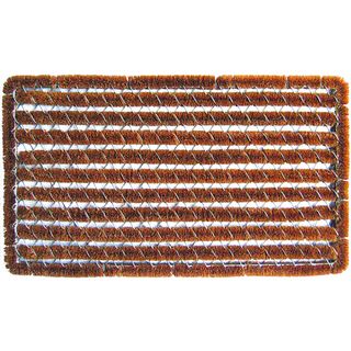 Rectangle Stripes Coir And Wire Mat (15 X 35)